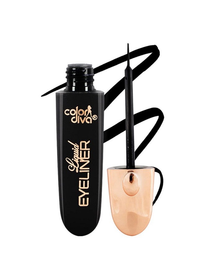 Color Diva Liquid Eyeliner Black, 5.5Ml | Fashion Inspired & Quick Drying, 12Hr Long Lasting | Fine Tip For Precise Smooth Application |Waterproof & Smudge Proof - Image 1