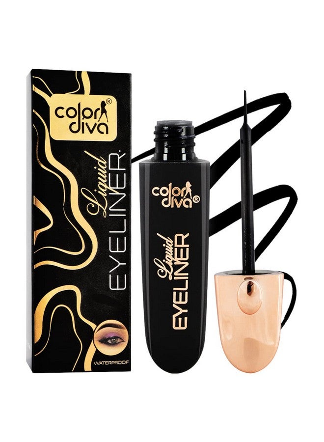 Color Diva Liquid Eyeliner Black, 5.5Ml | Fashion Inspired & Quick Drying, 12Hr Long Lasting | Fine Tip For Precise Smooth Application |Waterproof & Smudge Proof - Image 2