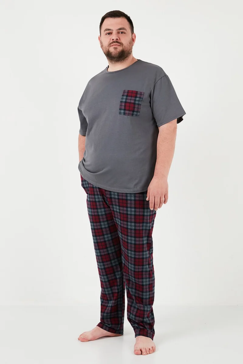 Buratti Cotton Regular Fit Plus Size Pajama Set Men's Pajama Set 6572002B