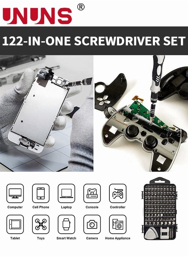 UNUNS - 122-Piece Upgraded Precision Screwdriver Set, Electronics Repair Tool Kit, Mini Screwdriver Set All In One for Electronics, iPhone, Jewelers, Laptop and Small Repairs - Image 1