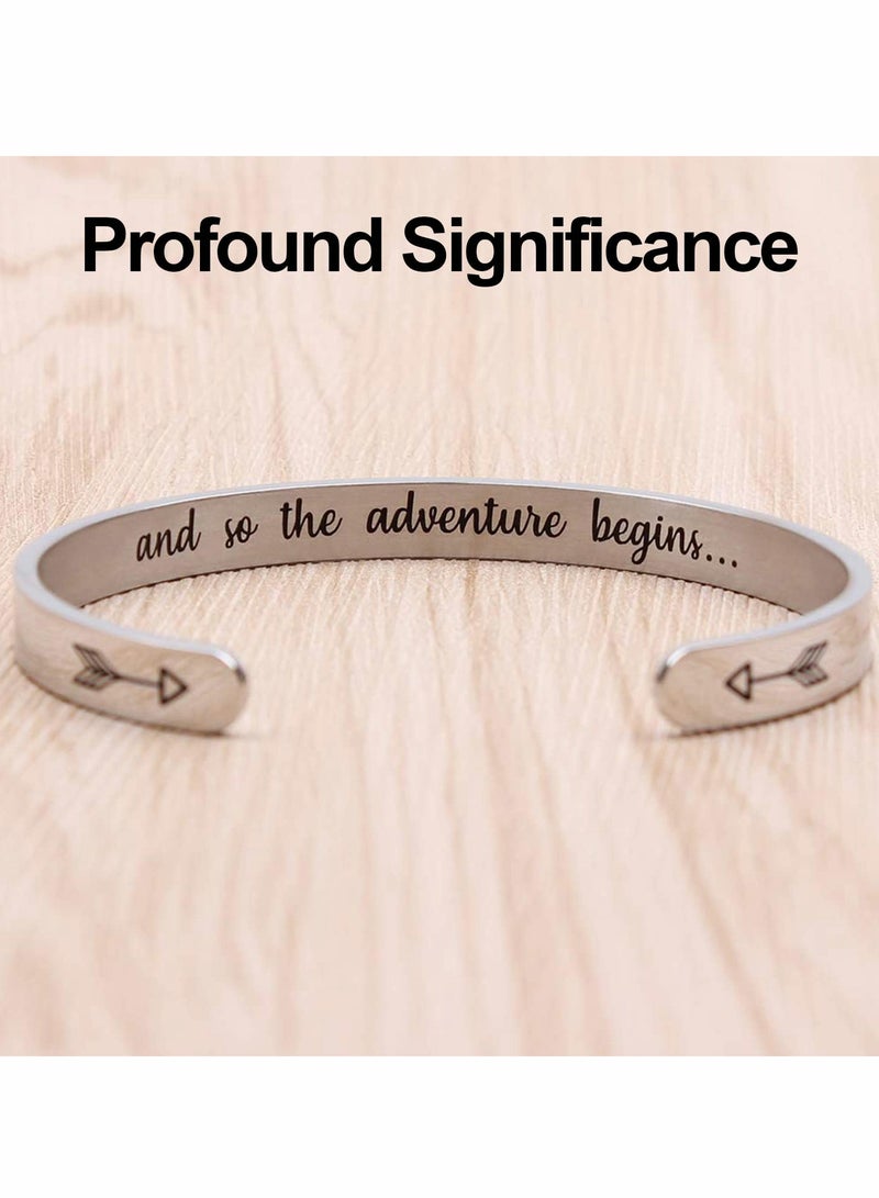 Excefore Bracelets for Women, C-Shape Cuff Bracelets Adjustable Minimalist Bangles - Image 3