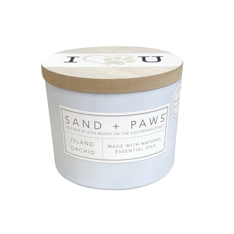 Sand  Paws Scented Candle  Island Orchid  Additional Scents and Sizes Luxurious Air Freshening Jar Candles Neutralize pet Odors and Enhance Home dcor  100 Cotton LeadFree Wicks  12 oz