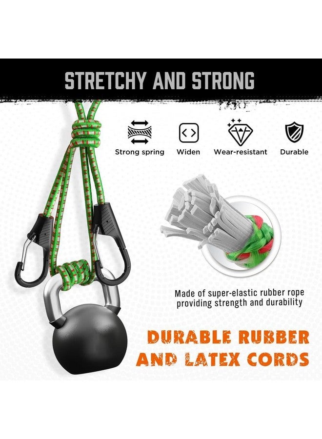 هورسدي حبال بانجي فاخرة من HORUSDY، مكونة من 28 قطعة مع خطافات، تتضمن مجموعة متنوعة من حبال بانجي بمقاسات 10 و18 و24 و36 و48 بوصة (من 10 إلى 48 بوصة) - Image 4