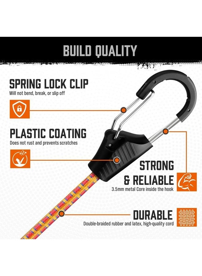 هورسدي حبال بانجي فاخرة من HORUSDY، مكونة من 28 قطعة مع خطافات، تتضمن مجموعة متنوعة من حبال بانجي بمقاسات 10 و18 و24 و36 و48 بوصة (من 10 إلى 48 بوصة) - Image 3