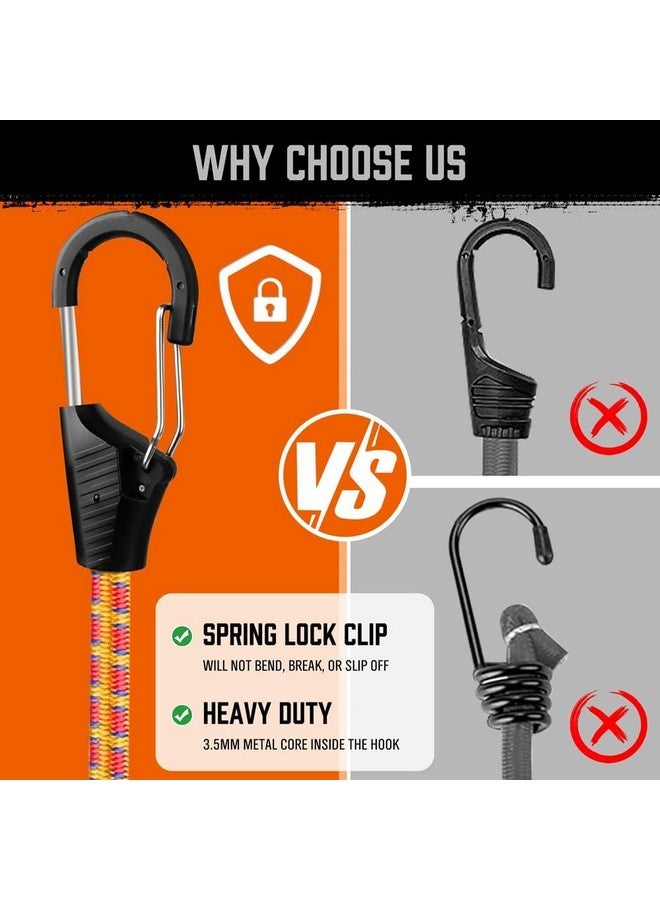 هورسدي حبال بانجي فاخرة من HORUSDY، مكونة من 28 قطعة مع خطافات، تتضمن مجموعة متنوعة من حبال بانجي بمقاسات 10 و18 و24 و36 و48 بوصة (من 10 إلى 48 بوصة) - Image 5