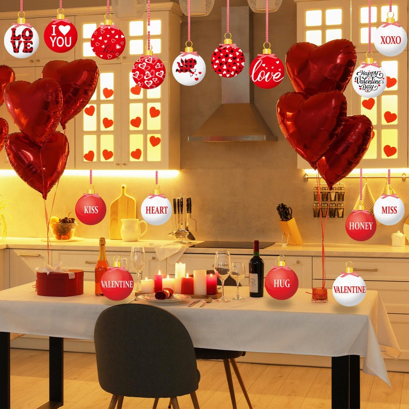 gisgfim 32PCS Valentines Ornaments Tree Decorations Valentine's Day Wood Ornaments 2D Love Heart Gnome Hanging Cutouts Valentines Welcome Hello Spring Galentine's Home Party Decor Supplies Hanging Craft - Image 4