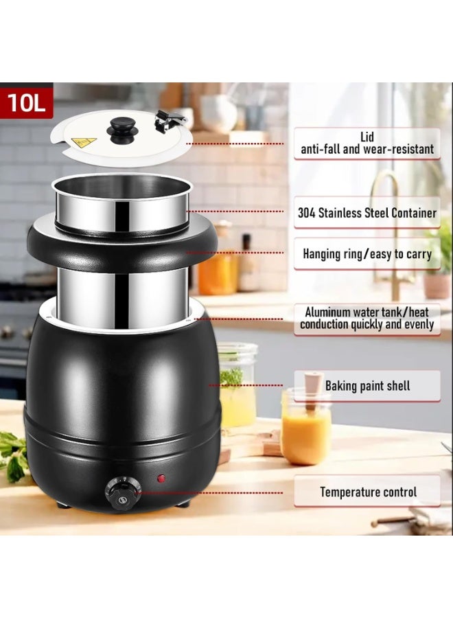 Arabest 10.5QT Soup Warmers Commercial Soup Kettle with Stainless Steel Hinged Lid and Detachable Insert Pot, Electric Soup Pot for Restaurants and Party, Home, Catering - Image 5