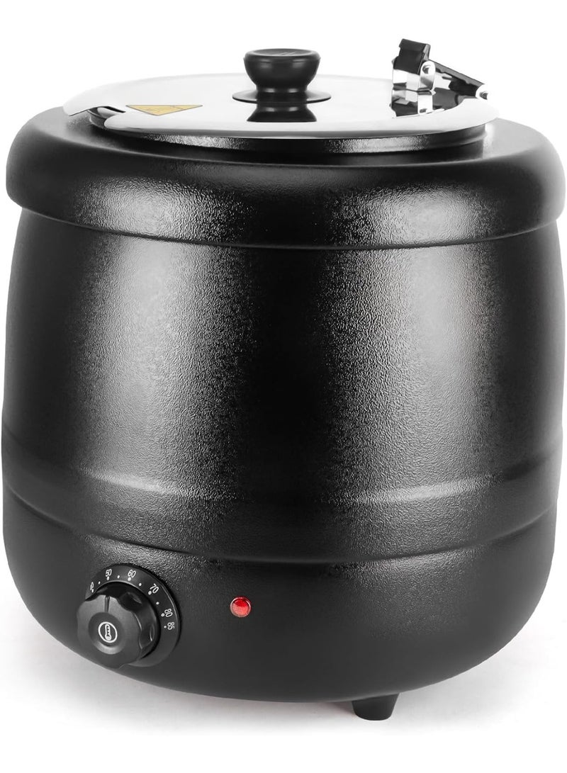 Arabest 10.5QT Soup Warmers Commercial Soup Kettle with Stainless Steel Hinged Lid and Detachable Insert Pot, Electric Soup Pot for Restaurants and Party, Home, Catering - Image 1