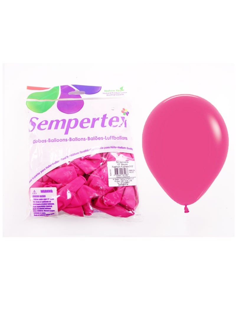 سيمبرتكس بالونات اللاتكس Sempertex مقاس 12 بوصة ، فوشيا - Image 3