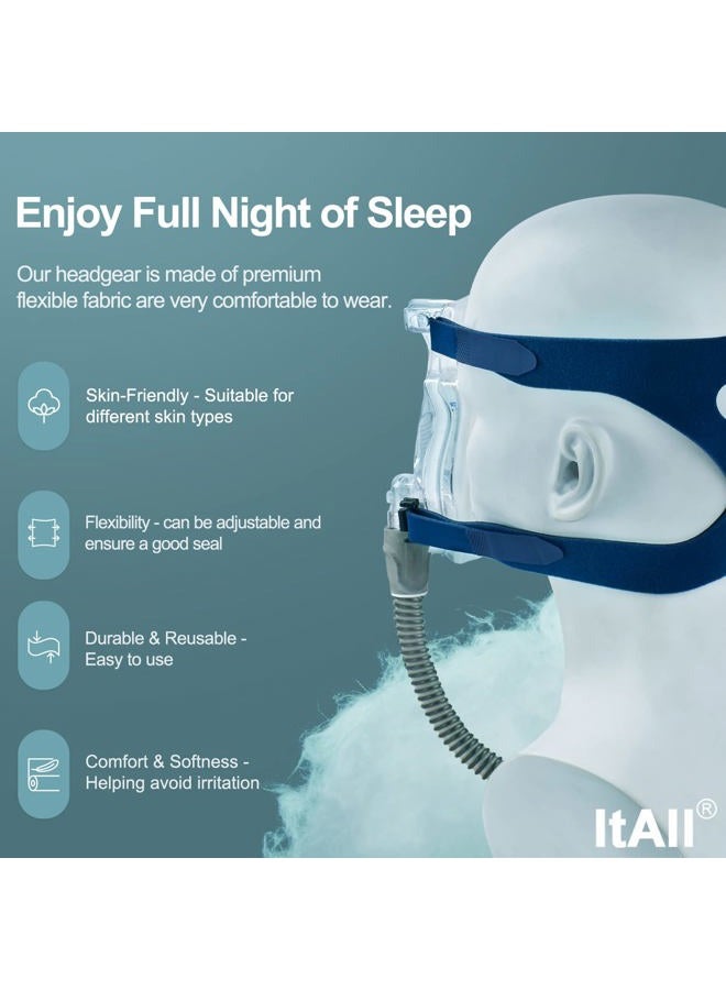 ItAll 2Pack CPAP Headgear Strap for Resmed Mask, Universal Replacement Headgear Strap for Most Resmed Mask, Comfortable and Elasticity for Achieving Good Seal, Blue - Image 3