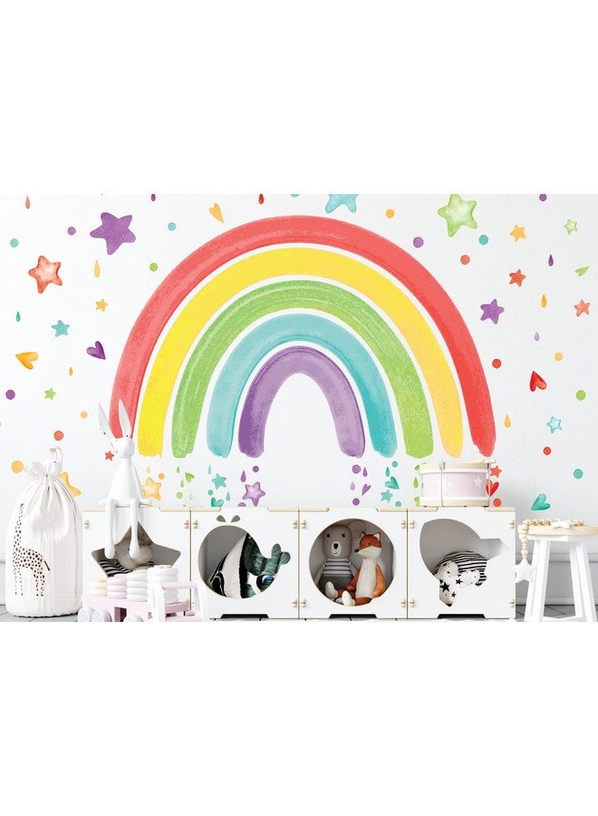 PapaKit Large Rainbow Wall Decal Vinyl Stickers | Nursery Baby Child Kid Teen Bedroom Play Room Decor | Creative Art Design Pattern | Safe Removable Adhesive - Image 1