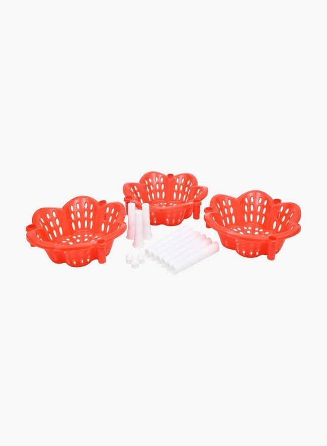 Homenique Round Vergin Plastic Kitchen Rack Basket for Kitchen & Office Use, Fruits Onion, Potato, Vegetables Basket Tray for Household (Rectangle 3 Tier Rack, Color May Vary) Multi Color - Image 3