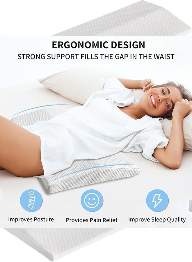 MLADEN Lumbar Support Pillow, Breathable Triangular Back Waist Cushion for Sleeping, Pain Relief Support for Pregnant Women, Elderly & Lumbar Discomfort – White - Image 5