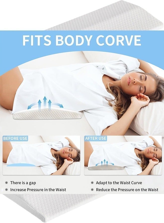 MLADEN Lumbar Support Pillow, Breathable Triangular Back Waist Cushion for Sleeping, Pain Relief Support for Pregnant Women, Elderly & Lumbar Discomfort – White - Image 4