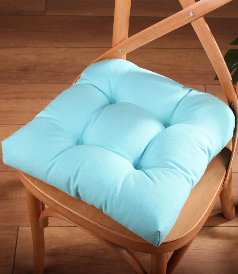 Altın Pamuk Gold Cotton Gold Series Turquoise Color Chair Cushion with Button Sewing Detail 40X40CM Laced
