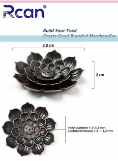 Rcan Gold Brown Incense Burner Incense Holder For Sticks Brass Lotus Incense Stick Holder And Detachable Ash Catcher  - Image 4