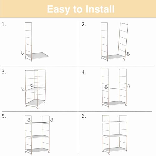 oddpod™ 3-Tier Metal Freestanding Stackable Organizer Rack, Bathroom Countertop Storage Shelves/Multi-Layer Desktop Cosmetics & Kitchen Spice Organizer (Rose Gold) - Image 5