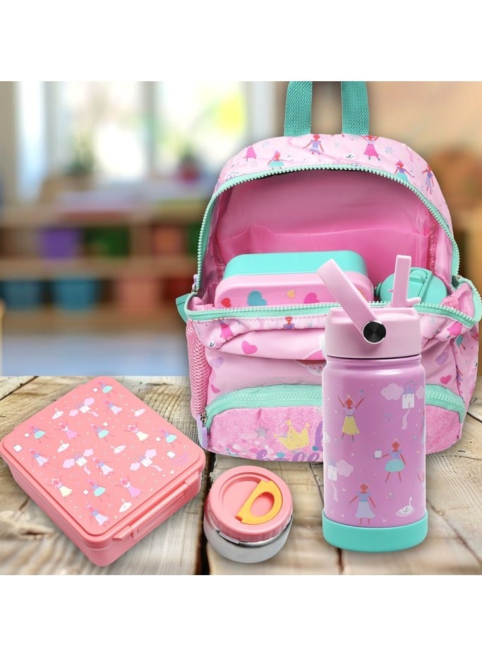 Bamboo Bark Little Ballerina-Castle Insulated Water Bottle with Straw & Handle – Stainless Steel Double Wall Thermos Flask for Hot & Cold Water, Leak-Proof & Reusable Kids Water Bottle - Image 5