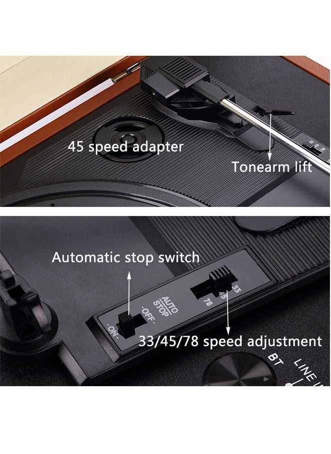 Mi VAZA - Vinyl Record Player Turntable Suitcase with Multi-Function Bluetooth FM Radio 3 Speed Retro Portable Suitcase Record Player with Speakers Gramophone Classic Vinyl Record Player Portable Suitcase with Speaker and Bluetooth Upgraded Turntable Sound for Home - Image 1