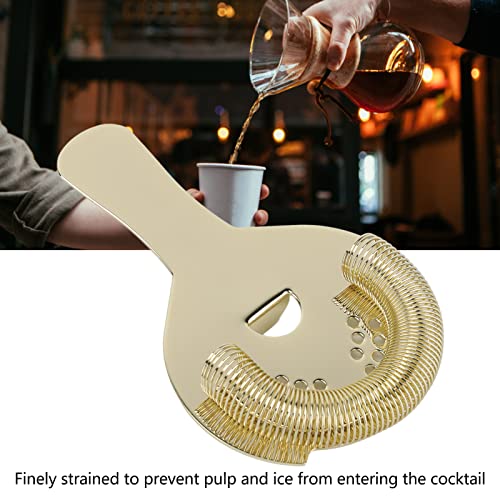 JAWL Bar Strainer, Multifunctional Stainless Steel Rust Proof Cocktail Strainer Small Portable for Home (Gold) - Image 2