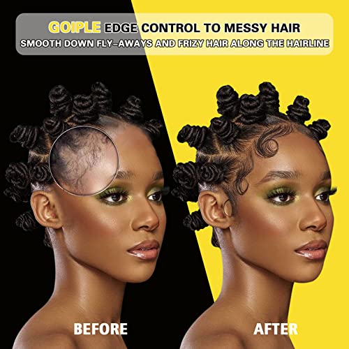 Goiple Edge Control Wax for Women Strong Hold Non-greasy Edge Smoother Pineapple Scent (4oz+0.7oz+Edge Brushes*2+ Edge Scarf) - Image 4