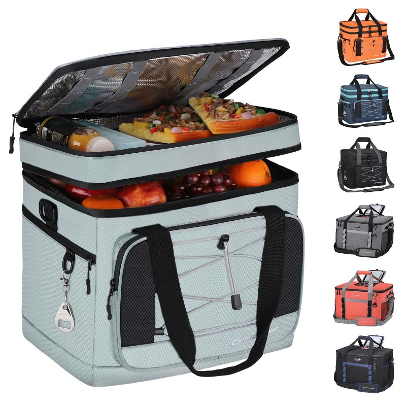 Maelstrom Collapsible Soft Sided Cooler 60 Cans Extra Large Lunch Cooler Bag Insulated Leakproof Camping Cooler Portable for Grocery Shopping Camping Tailgating and Road TripsBlack