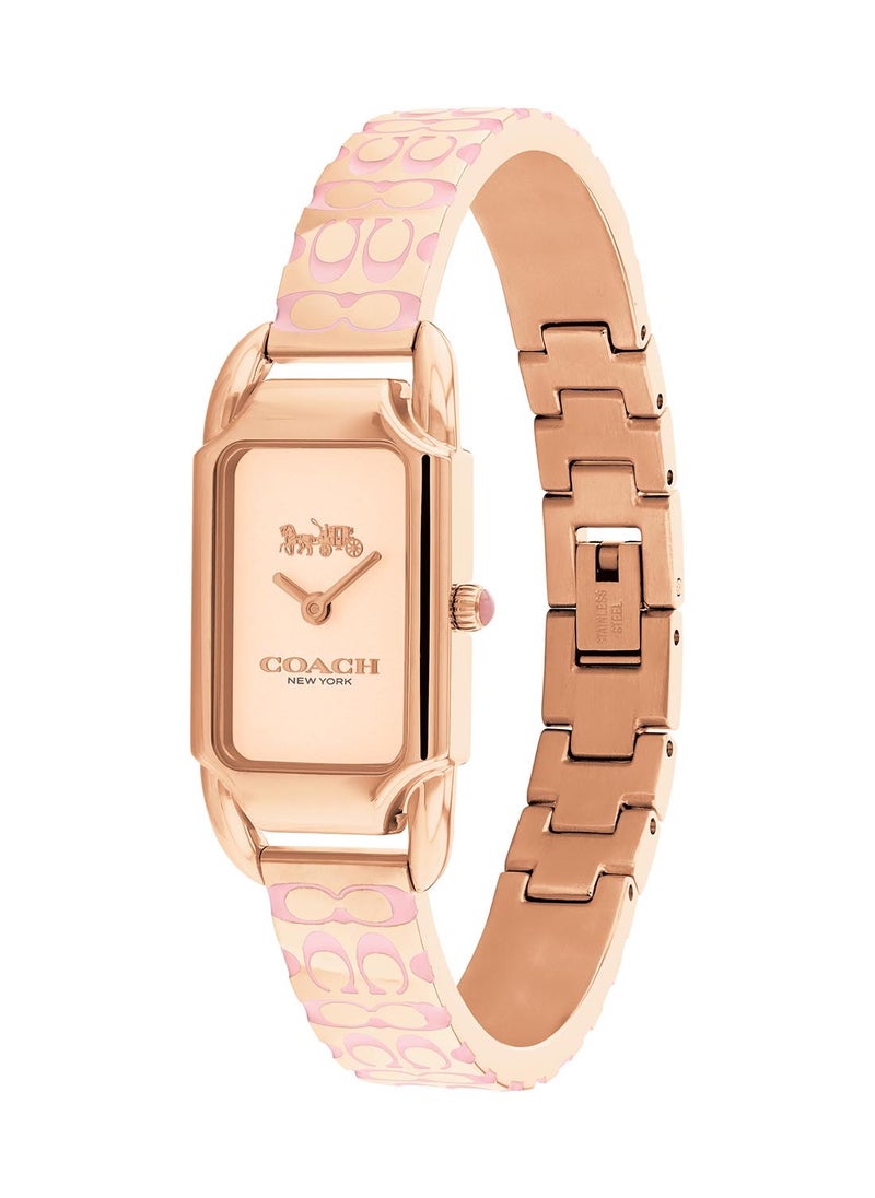 COACH Rectangle Analog Women's Rose Gold Case Wrist Watch - 14504194  - Image 2