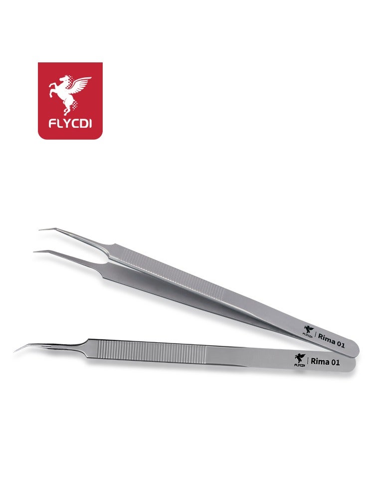 flycdi Precision Anti-static Lengthened Elbow Tweezers - Image 1