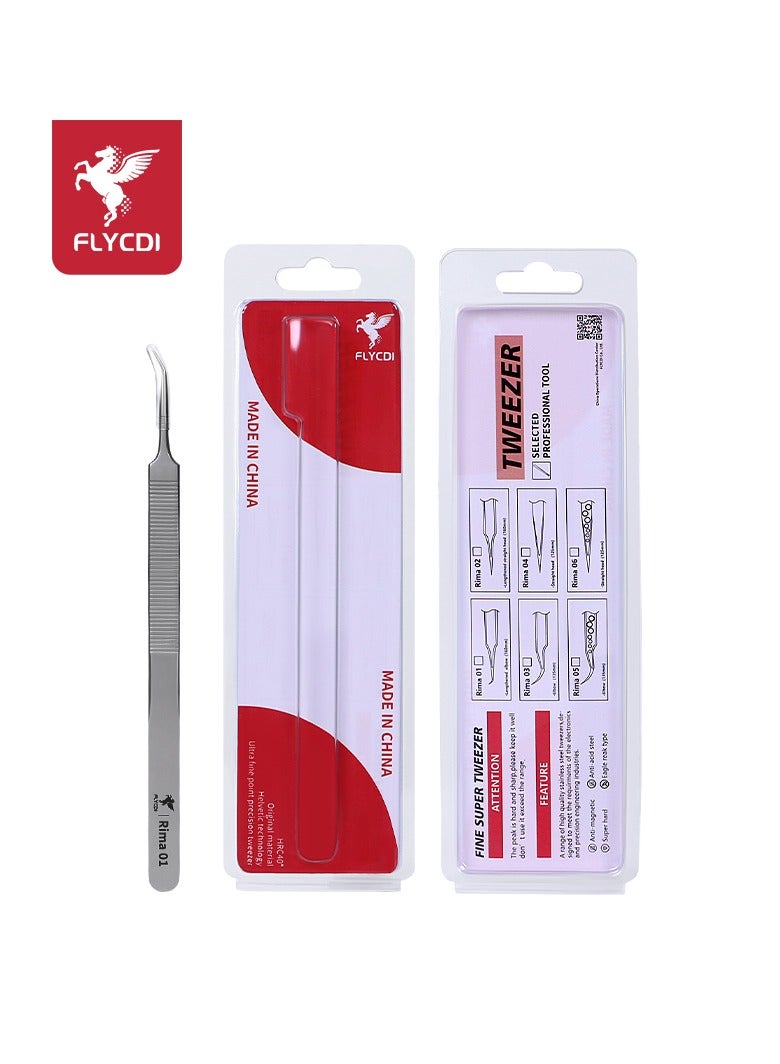 flycdi Precision Anti-static Lengthened Elbow Tweezers - Image 3