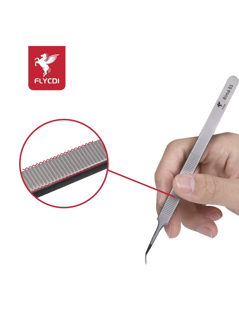 flycdi Precision Anti-static Lengthened Elbow Tweezers - Image 2