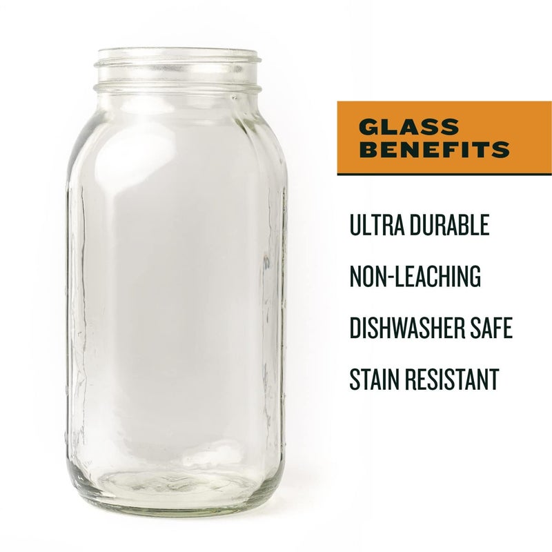 County Line Kitchen Glass Cold Brew Coffee Maker with Lid - Wide Mouth, 2 Quart (64 oz) - Heavy Duty, Leak Proof - Sun & Iced Tea Pitcher, Cold Brew Coffee, Breast Milk Storage, Water - Gray - Image 2