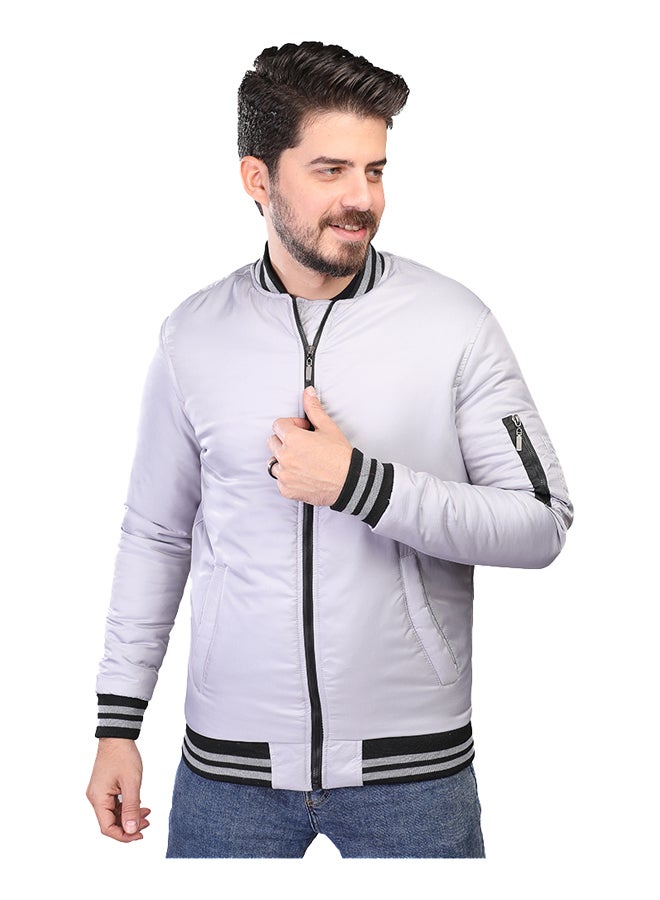Coup Coup Slim Fit Pump Jacket For Men Color Grey - Image 1
