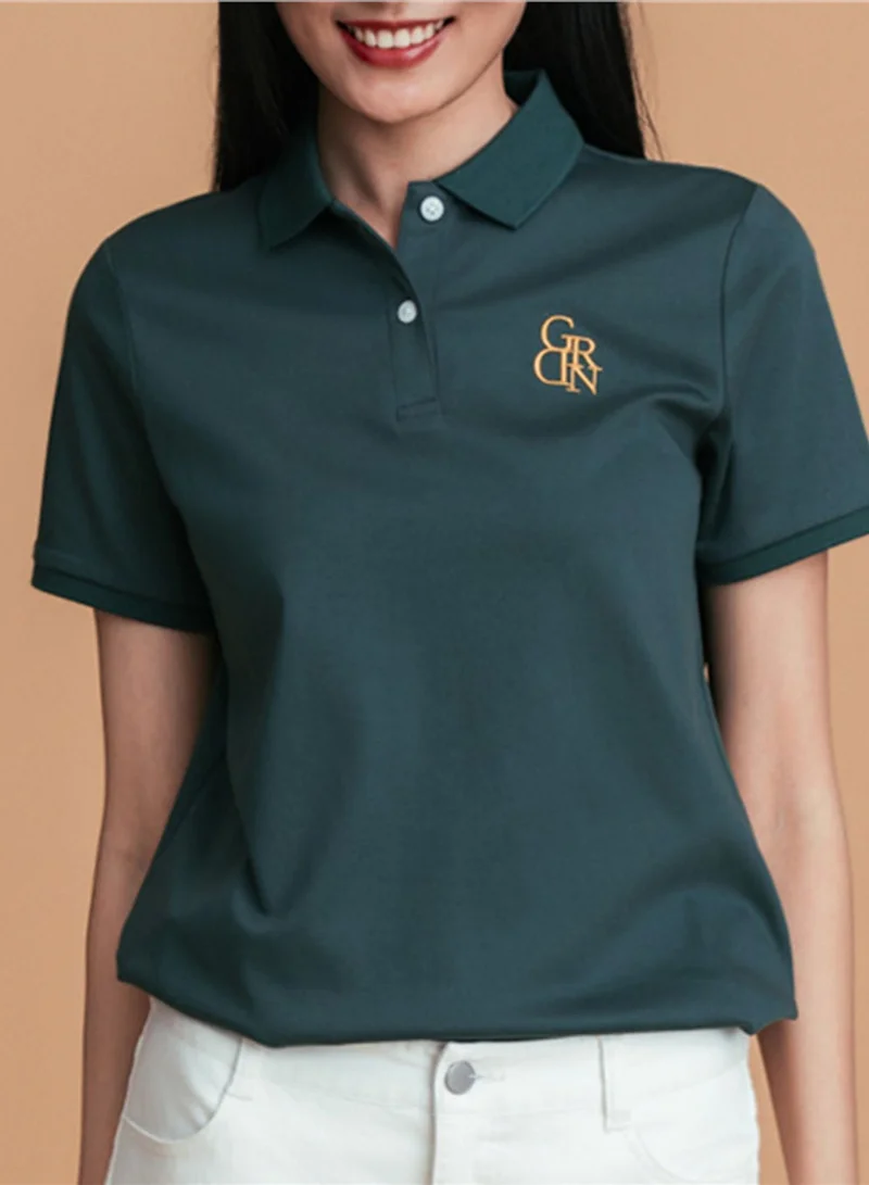 GIORDANO  Women’s Embroidered Cotton Liquid Touch Polo for Women | Best Price UAE