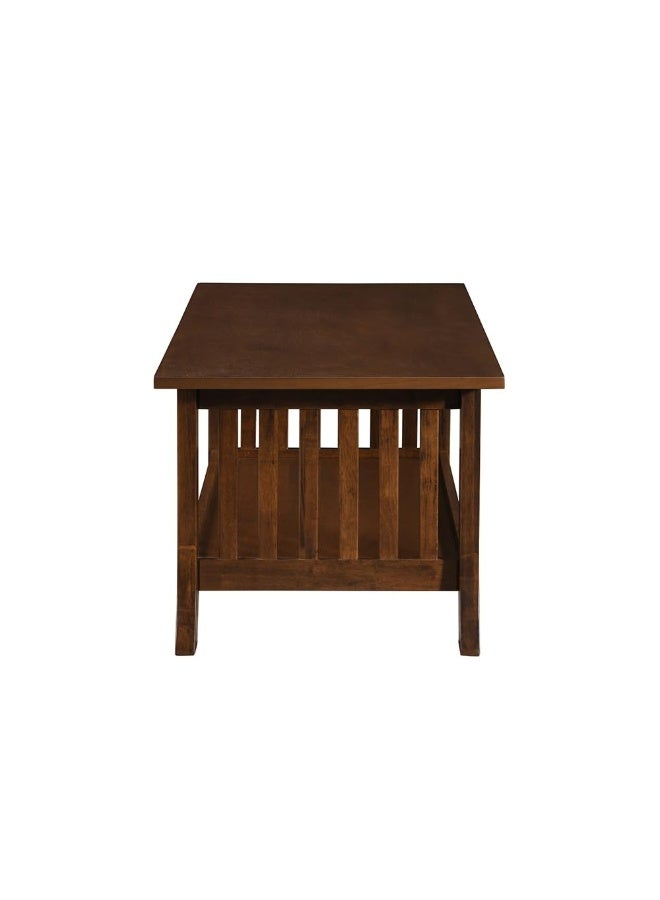 ROYALOAK Melaka Wooden Coffee Table | Solid Wood Veneer Top | Curved Legs for Sophisticated Style | Bottom Shelf for Extra Storage | Elegant & Functional Living Room Cofee Table Wooden - Image 4