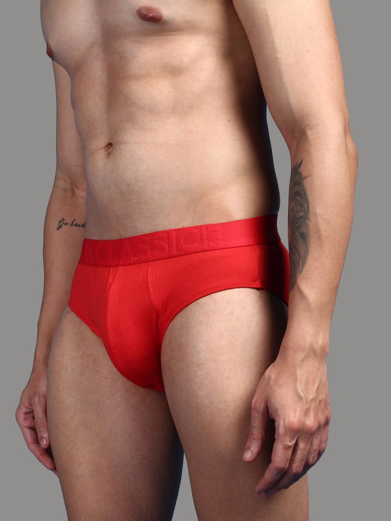 ONN UK Classic Men's Pack of 4 Assorted Ultra Soft Modal Fabric Brief with Fearher Touch Ultra Soft Waistband (Size : Large) - Image 3