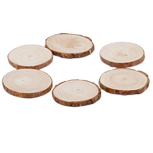 KINJOEK 36 PCS Natural Wood Slices 3.5-4 Inch with Bark Unfinished Wood Circles for Coasters DIY Crafts Wedding Decorations Christmas Ornaments - Image 3
