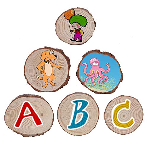 KINJOEK 36 PCS Natural Wood Slices 3.5-4 Inch with Bark Unfinished Wood Circles for Coasters DIY Crafts Wedding Decorations Christmas Ornaments - Image 4