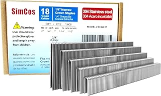 SimCos 18 Gauge 304 Stainless Steel 1/4" Narrow Crown Staples (1-1/2",1-1/4" 1", 3/4", 1/2"), Assorted 1600 Counts for - Image 1