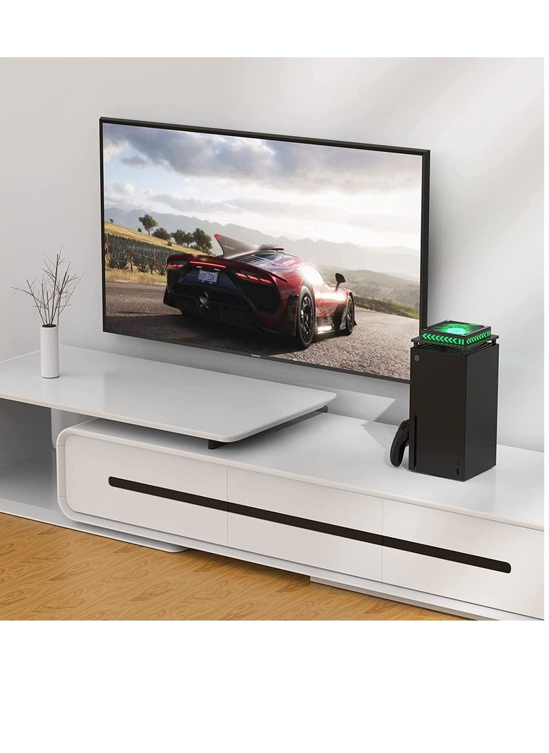 مروحة تبريد علبة مناسبة لجهاز Xbox Series X مع حامل فلتر الغبار وأضواء RGB وتأثير ضوضاء منخفض ومفتاح لمس مستقل لتقليل درجة حرارة المحرك الرئيسي