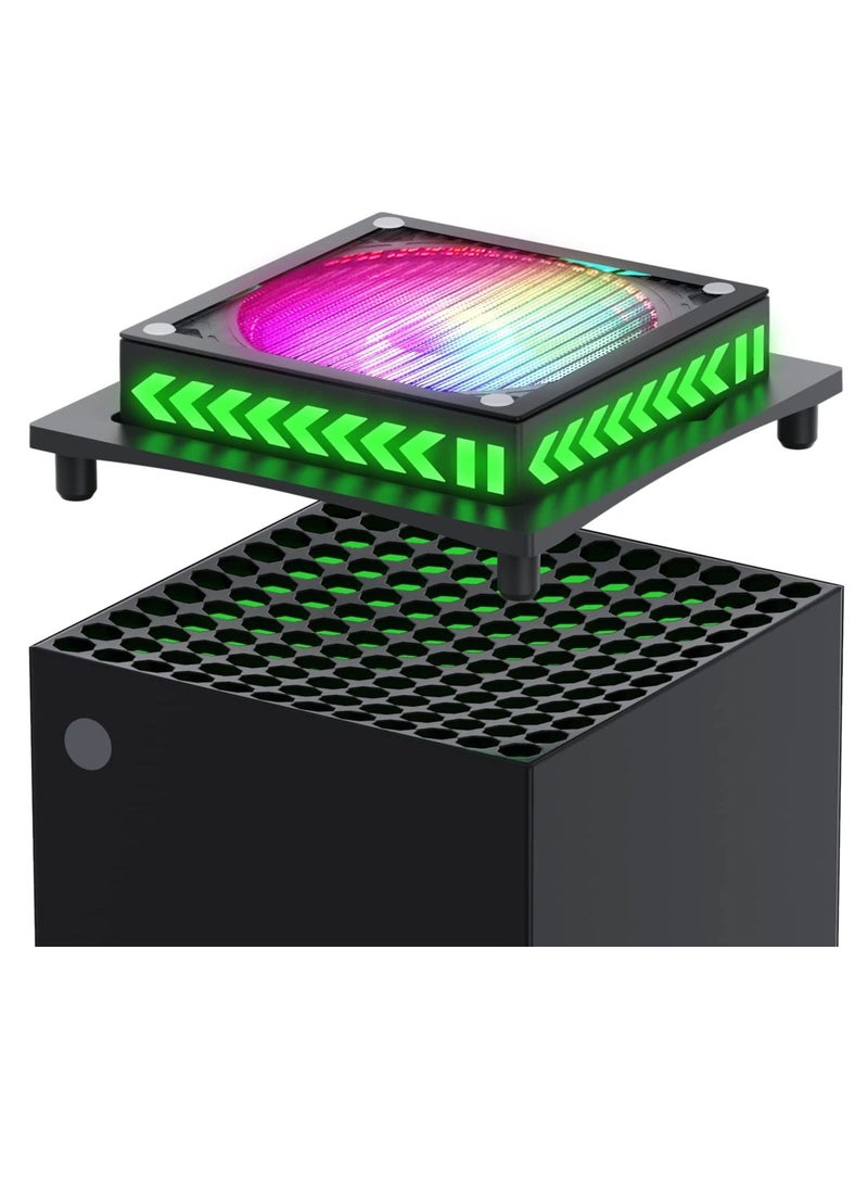 SYOSI Case Fan Cooling Fan Fit for Xbox Series X with Dust Filter Bracket RGB Lights Effect Low Noise Independent Touch Switch Reduce Main Engine Temperature  - Image 1