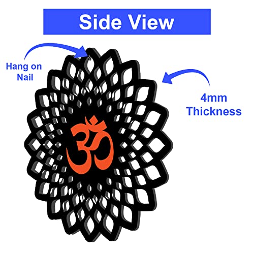 Freny Exim OM Wall Decor For Energy And Positivity Wall Art(MDF, Black-Orange, 12 Inch)-003 - Image 5