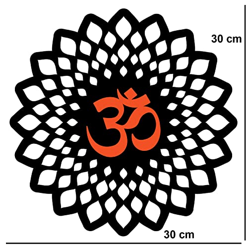 Freny Exim OM Wall Decor For Energy And Positivity Wall Art(MDF, Black-Orange, 12 Inch)-003 - Image 4