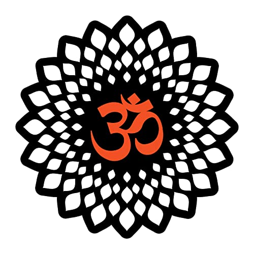 Freny Exim OM Wall Decor For Energy And Positivity Wall Art(MDF, Black-Orange, 12 Inch)-003 - Image 1