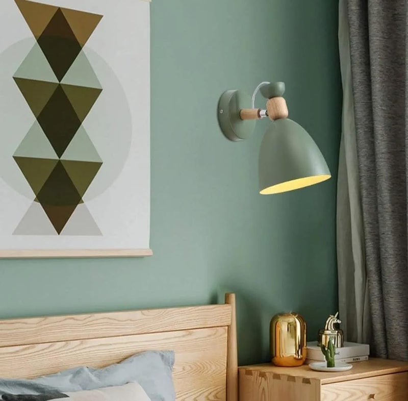 twixle Green Metal &Wooden Wall Light for Living Room Modern/Wall Lamps for Bedroom/for Living Room/Wall Lights for Home Decoration/Bedside Wall lamp. (Green Metal Wooden) Wall Light (Without Bulb) - Image 2