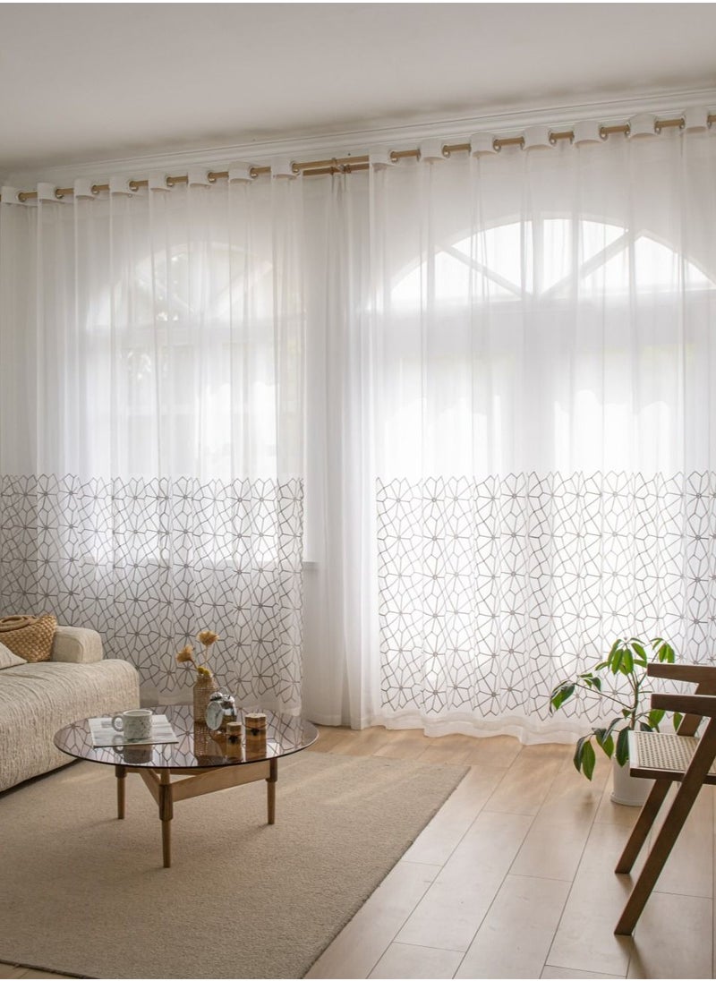 Golden Homee - 1 Piece Sheer Curtain for Room Decoration Window Curtain Net - Image 1