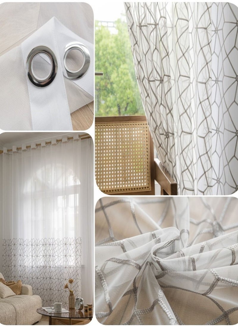 Golden Homee - 1 Piece Sheer Curtain for Room Decoration Window Curtain Net - Image 1