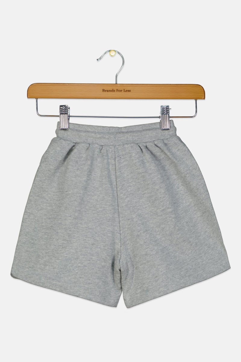 Reebok Kids Boy Brand Logo Outdoor Terry Shorts, Grey - Image 3