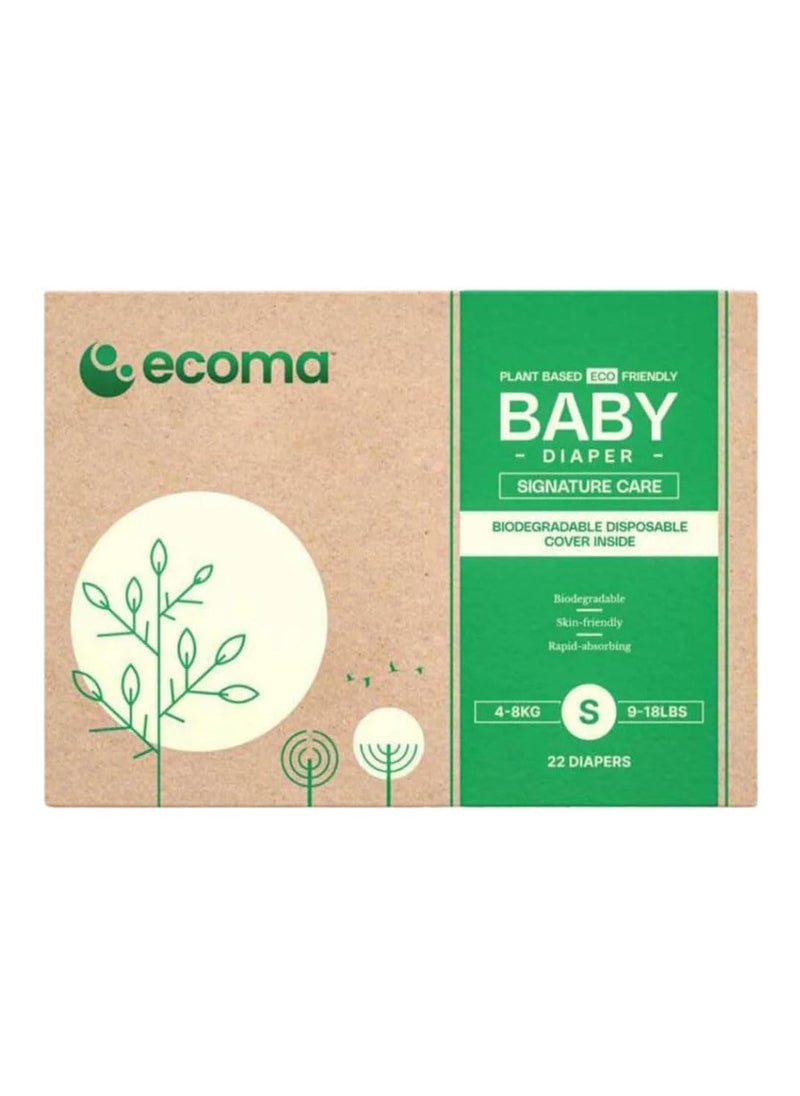 Ecoma Plant Based, Hypoallergenic Baby Diapers Size 2(4-8Kg), Small | Chemical Free | Day & Overnight | Luxuriously Soft | Suitable for Sensitive Skin | Unscented | Hygienically Sealed | 45% plant based  - Image 1