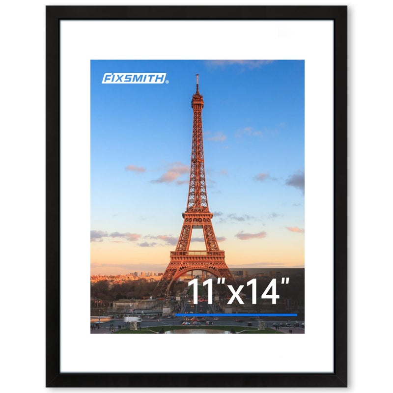 FixSmith 11x14 إطار الصورة 1 حزمة إطار الصورة مع شاشة Plexiglass عالية الدقة صور 8x10 مع حصيرة أو 11x14 بدون حصيرة إطارات صور سوداء جدار جدار جدار جدار جدار - Image 1