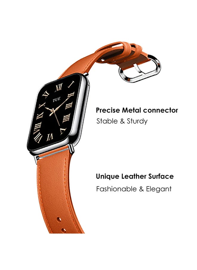 O Ozone Leather Straps Compatible with Xiaomi Smart Band 8 Pro, Leather Replacement Strap Watch Wrist Band Smart Bracelet Accessories for Women Men -White  - Image 2